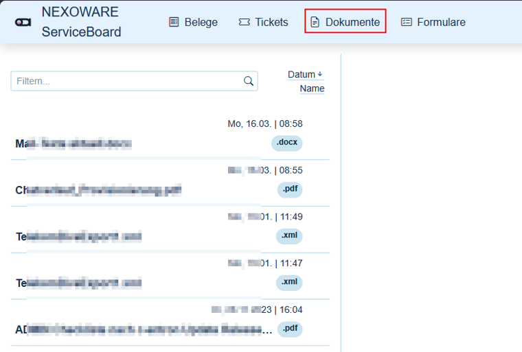 Öffentliche Dokumente im Kundenportal